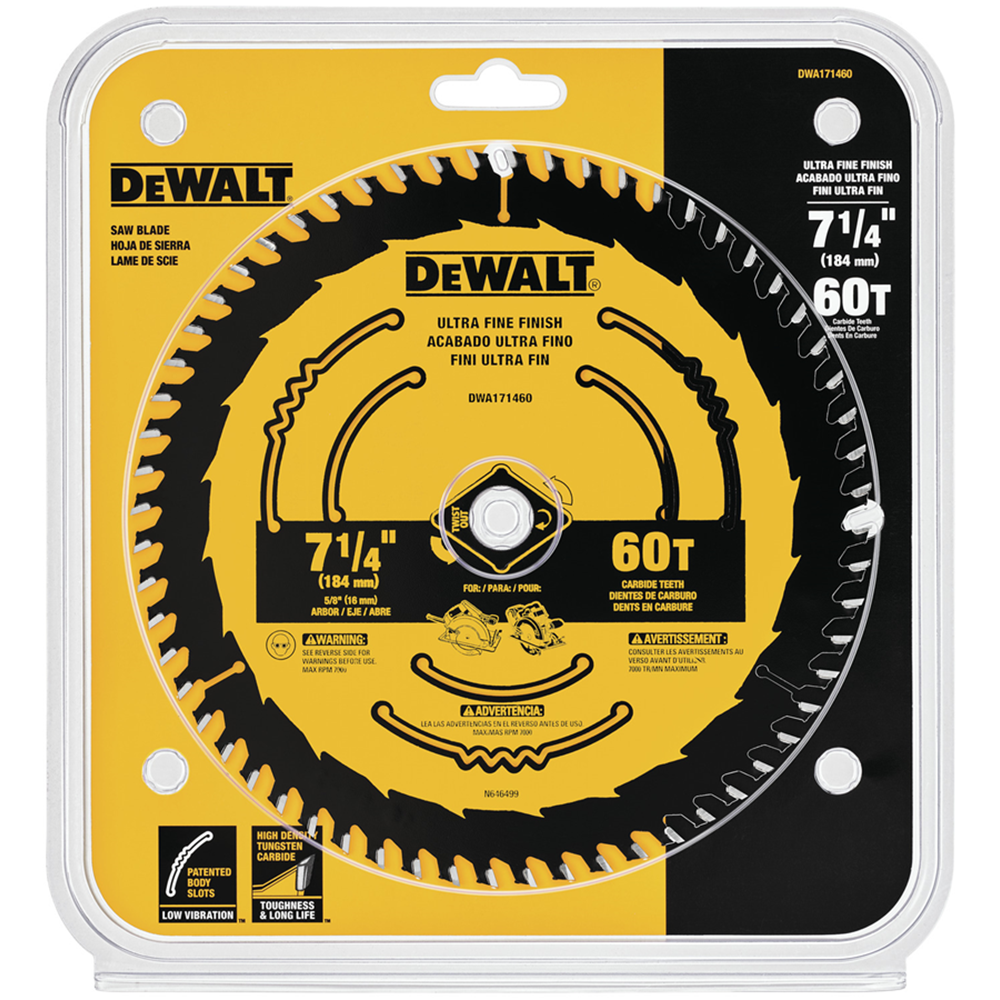 DEWALT DWA171460B10 7-1/4' 60T Small Diameter Circular Saw Blade (Bulk 10)