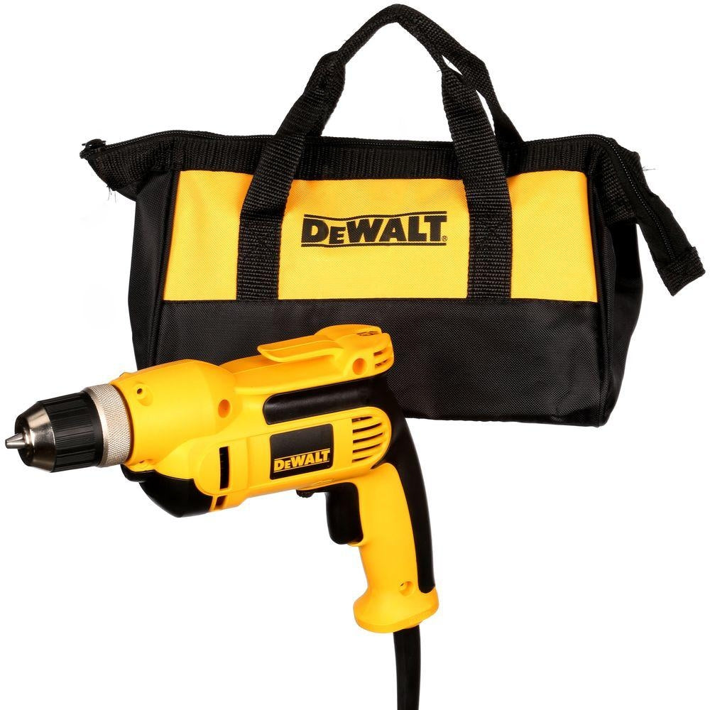 DEWALT DWD110K 8 Amp 3/8" VSR Pistol Grip Drill Kit with Keyless Chuck