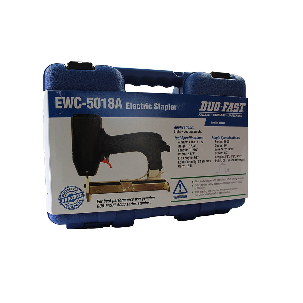 Duo-Fast Industrial EWC-5018A 20-Gauge 1/2" Crown 1" Electric Wide Crown Fine Wire Stapler