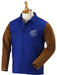 Revco FRB9-30C/BS-2XL 2XL 30" Hybrid 9 oz. Flame-Resistant and Cowhide Welding Coat Royal Blue/Brown