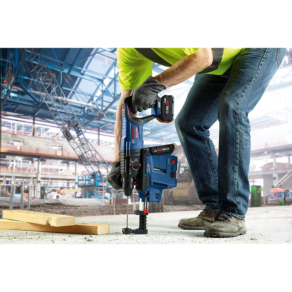 Bosch GBH18V-26DK26GDE 18V EC Lithium-Ion Brushless Cordless 1” SDS-Plus Bulldog Rotary Hammer Kit with Mobile Dust Extractor