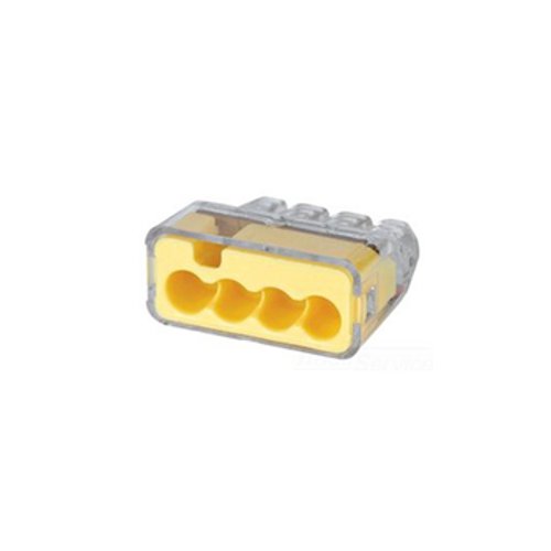 Ideal 30-1034J 12 AWG 4-Port In-Sure Push-In Wire Connectors, Yellow (Pack of 200)