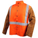 Revco JH1012-OR-SML (Small) Safety Orange Cotton and Cowhide Hybrid Welding Jacket