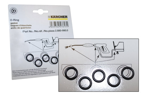 Karcher 2.880-990.0 Hose / Nozzle Replacement O-Rings (5 Pack)