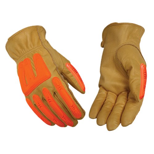 Kinco 98A-XL Hi-Vis Unlined Grain Cowhide Leather Industrial Gloves, Size X-Large