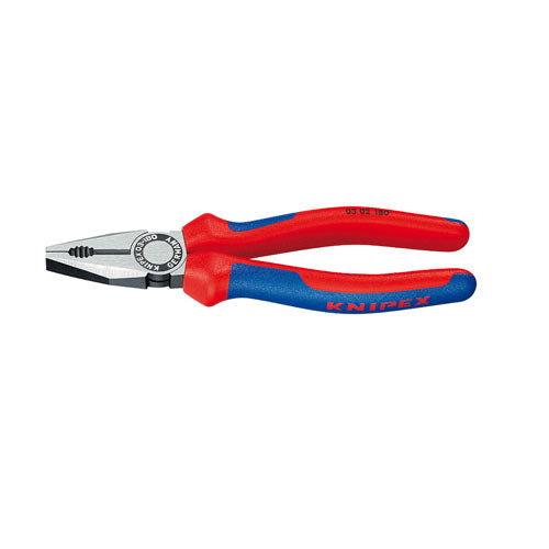 Knipex 03-02-180 7-1/4" High Leverage Combination Pliers with Multi-Component Grips