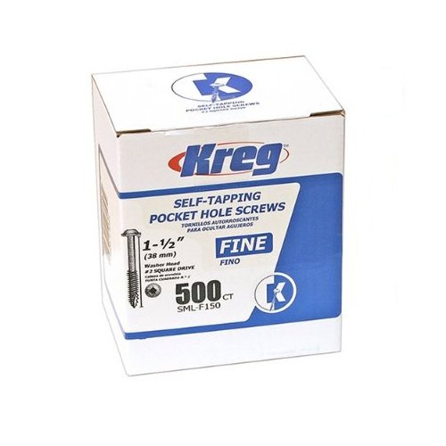 Kreg SML-F150-500 1-1/2" #7 Fine Washer-Head Pocket Screws (Pack of 500)