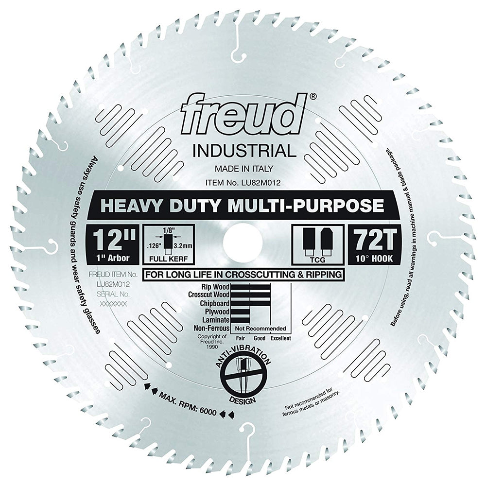 Freud Tools LU82M012 12" Heavy Duty Multi-Purpose Saw Blade 