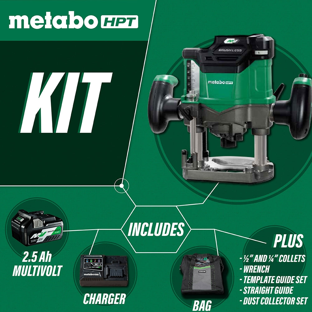 Hitachi / Metabo HPT M3612DA 36V Cordless Plunge Router Kit 2-1/4 HP