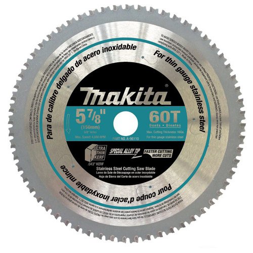 Makita A-96110  5-7/8" 60-Tooth Stainless Steel Carbide-Tipped Saw Blade