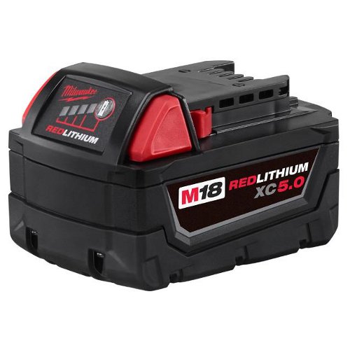Milwaukee 48-11-1852 M18 REDLITHIUM XC Extended Capacity 5.0 Ah Battery, 2 Pack