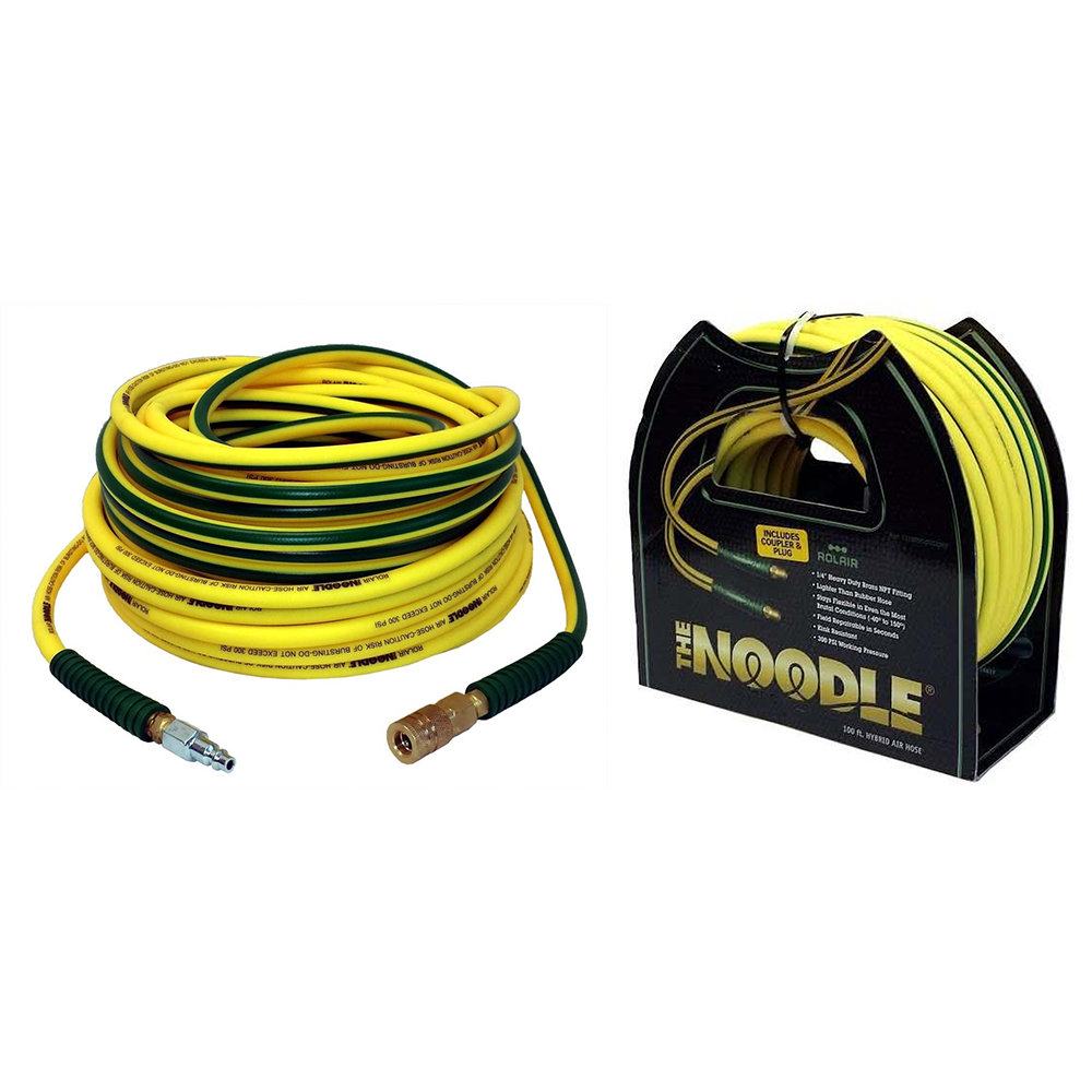 Rol-Air 1450NOODLE 1/4" x 50' Noodle Air Hose with Coupler and Plug
