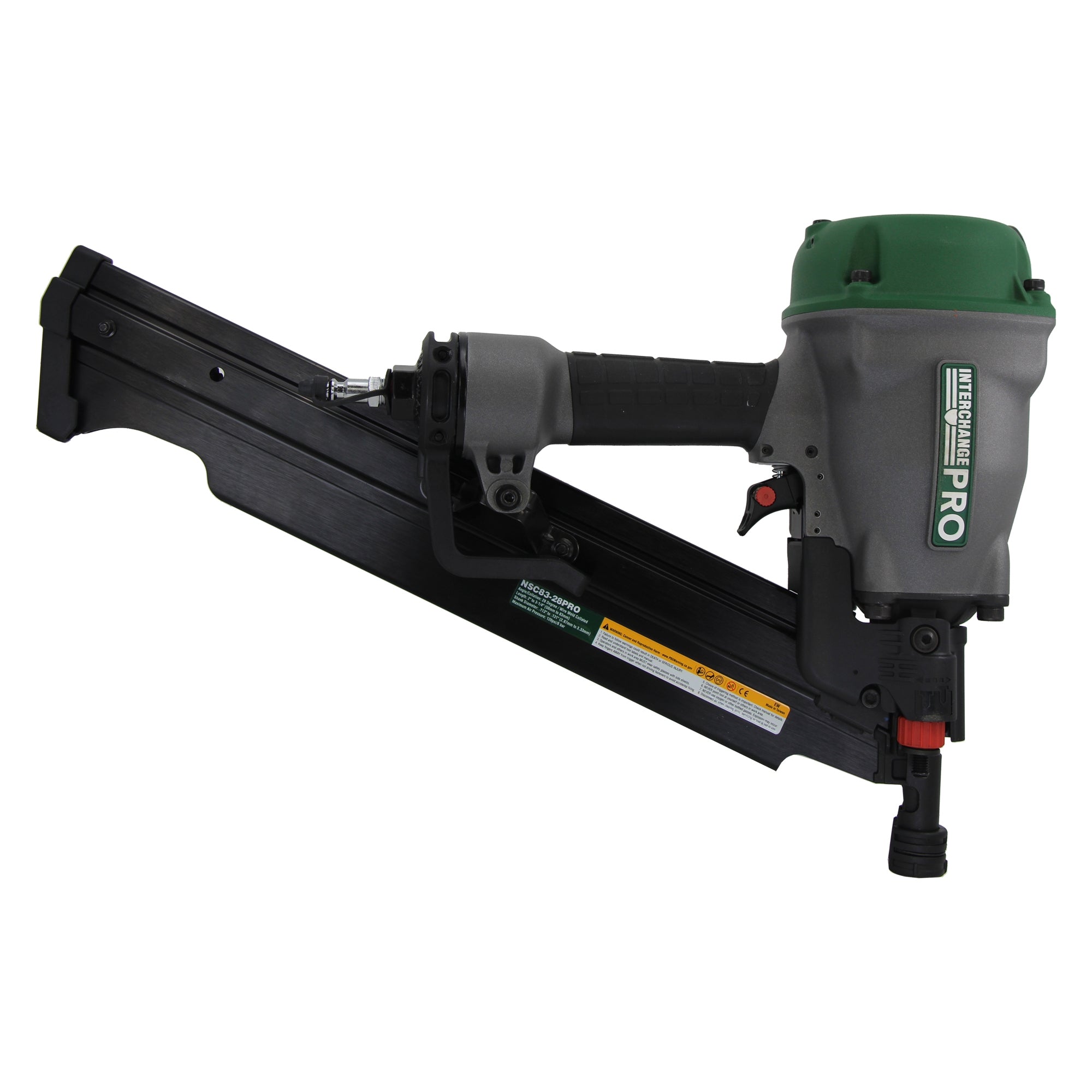 Interchange Pro NSC83-28PRO 28-Degree 3-1/4" Wire Collated Strip Clipped Head Heavy Duty Framing Nailer with Adjustable Depth of Drive
