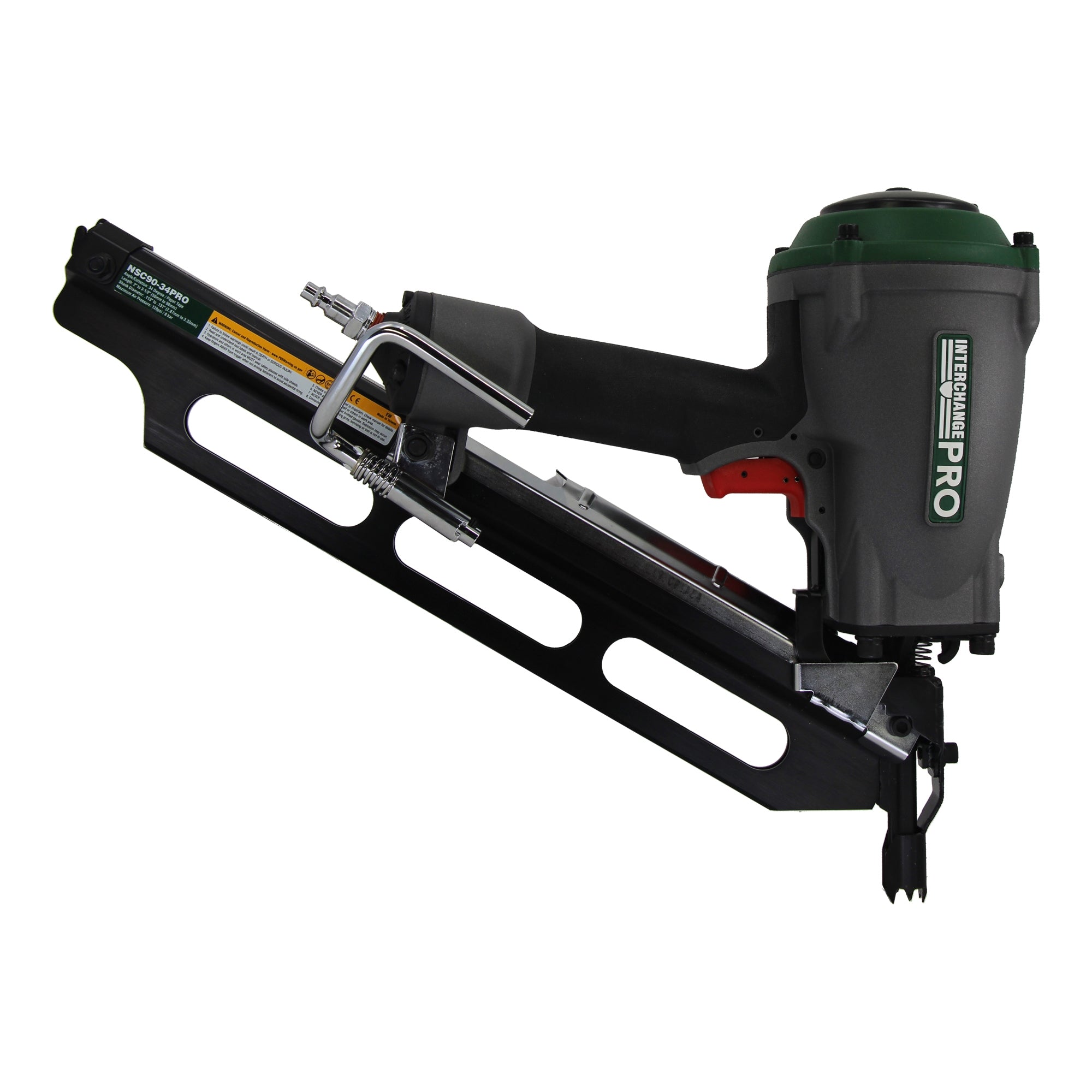 Interchange Pro NSC90-34PRO  34-Degree 3-1/4" Paper Tape Collated Clipped Head Heavy Duty Framing Nailer with Adjustable Depth of Drive