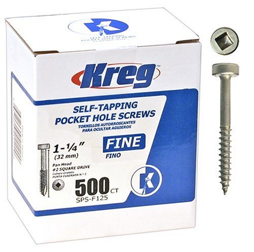 Kreg SPS-F125-500 1-1/4" #6 Fine Pan-Head Pocket Screws (Pack of 500) 