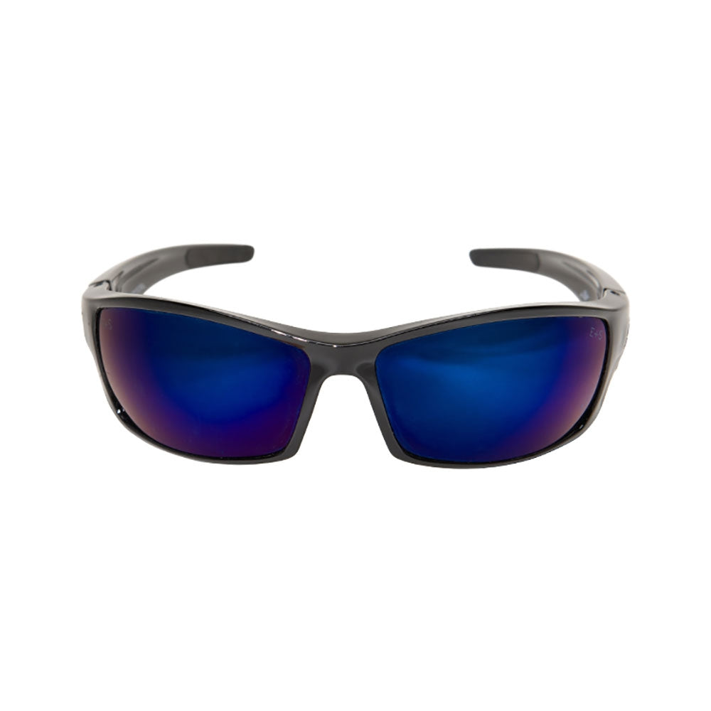 Edge SR118 Reclus — Black Frame / Blue Mirror Lens Safety Glasses