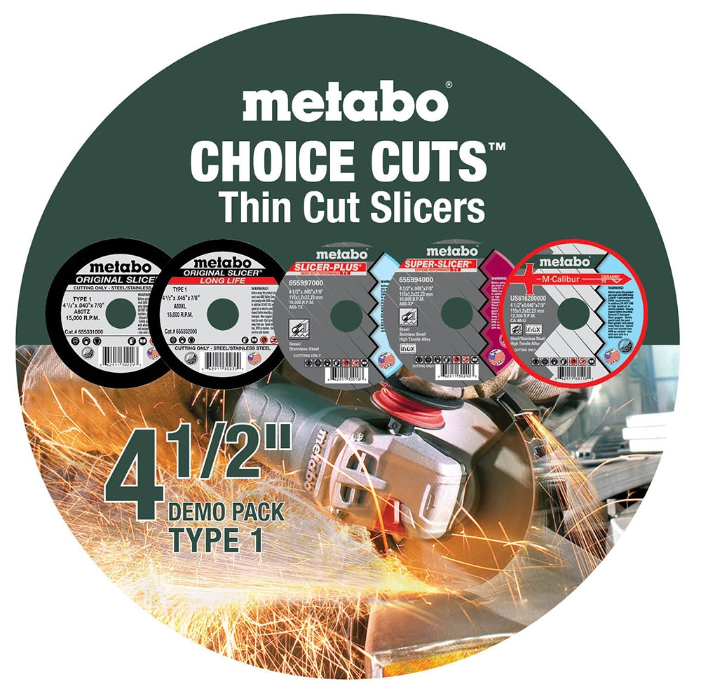 Metabo US708 4.5" Thin Cut Slicer Sample Pack (5 Discs)