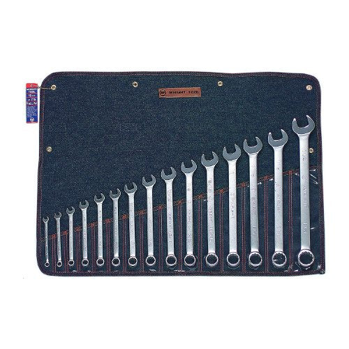 Wright Tools 715 15-Piece Combination Wrench Set with Denim Roll (SAE)