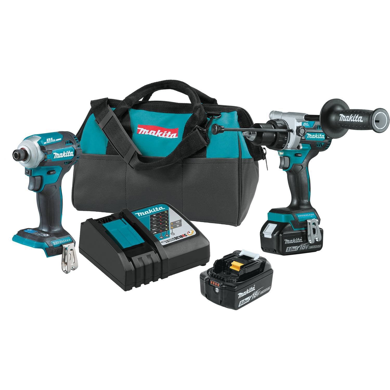 værtinde Fjernelse Flyvningen Makita XT288T 18V LXT Lithium‑Ion Brushless Cordless 2‑Tool Combo Kit with 1 /2" Hammer Driver-Drill and 4-Speed Impact Driver 5.0Ah — Toolbarn.com